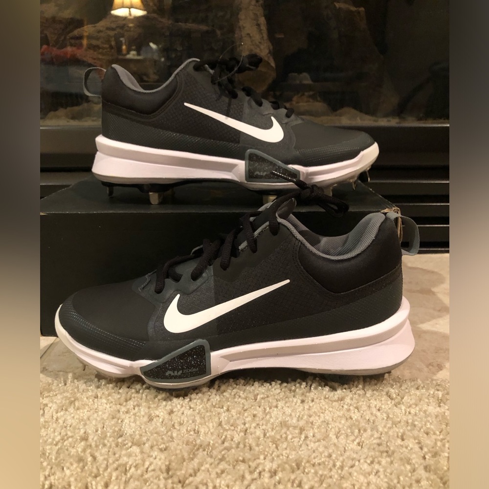 Nike Force Zoom Trout 9 Baseball Cleats Black White FB2907-001 Men's Size 8🔥